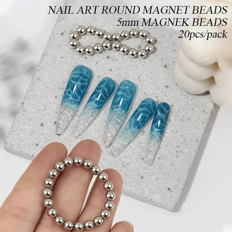 5mm Round Magnet Balls Multi-function Nails Sparkling Flower Carving Cat Magnet Strong Magnetic Stick Manicure DIY Magnet Rod