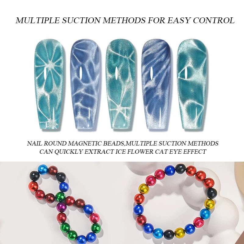 5mm Round Magnet Balls Multi-function Nails Sparkling Flower Carving Cat Magnet Strong Magnetic Stick Manicure DIY Magnet Rod