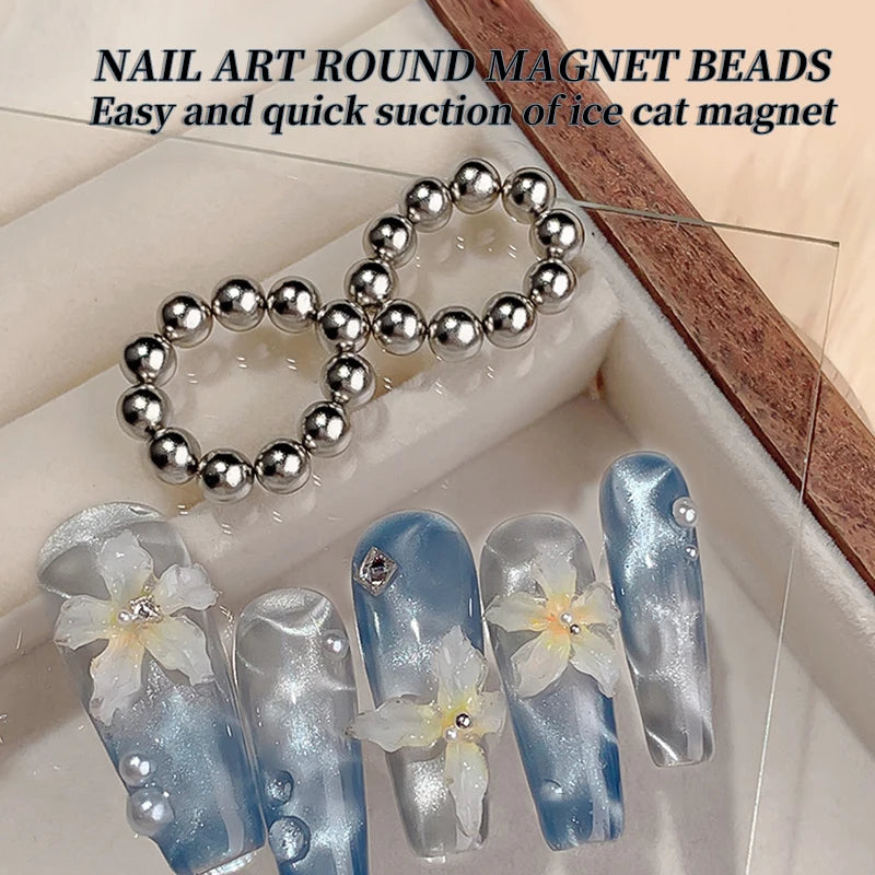 5mm Round Magnet Balls Multi-function Nails Sparkling Flower Carving Cat Magnet Strong Magnetic Stick Manicure DIY Magnet Rod