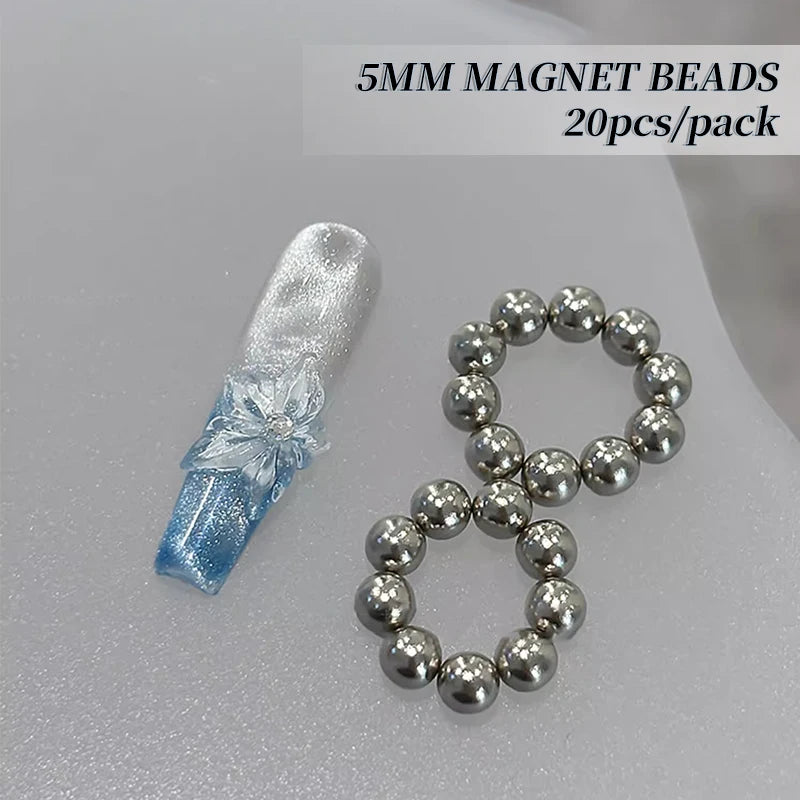 5mm Round Magnet Balls Multi-function Nails Sparkling Flower Carving Cat Magnet Strong Magnetic Stick Manicure DIY Magnet Rod